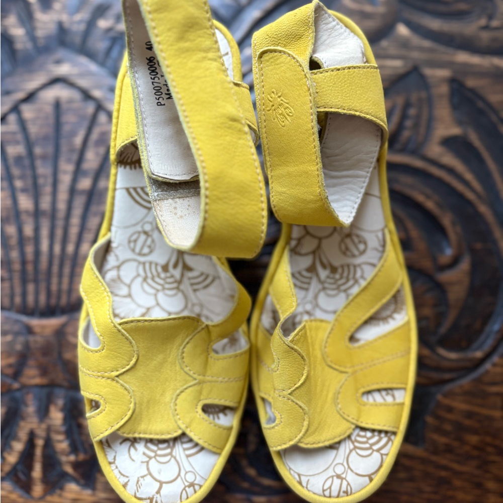 Fly London Bright Yellow Sandals